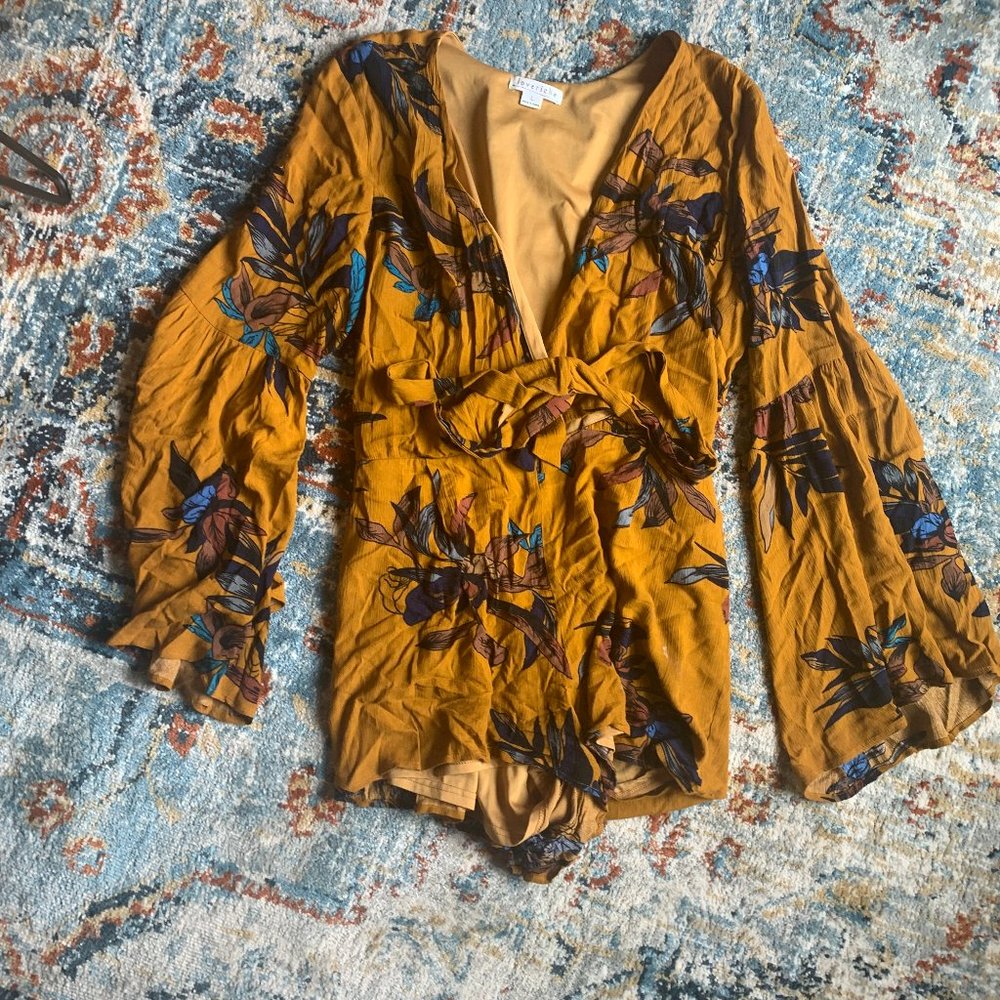 Yellow Printed Romper